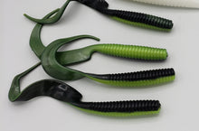 Load image into Gallery viewer, PlugBait 6&quot; - 10 CT Grubs  Bag Green/black