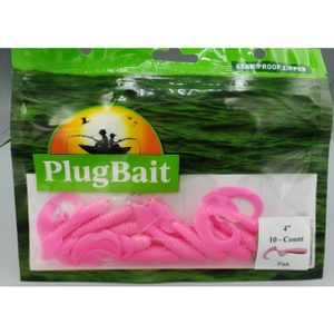 PlugBait 4" Grub - 10 Count Pink Bag (See Best Seller Video Below)